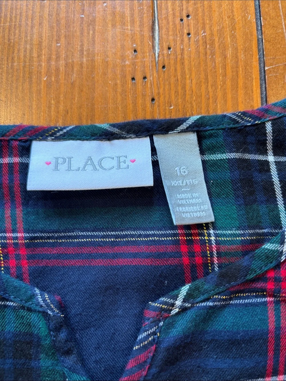 The Children's Place Navy Tartan Plaid Long-Sleeve Belted Dress Girls Size 16
